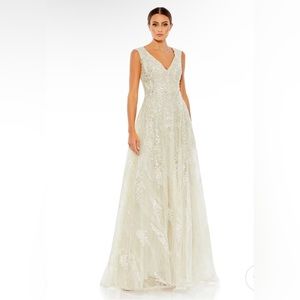 Mac Duggal Embroidered Gown